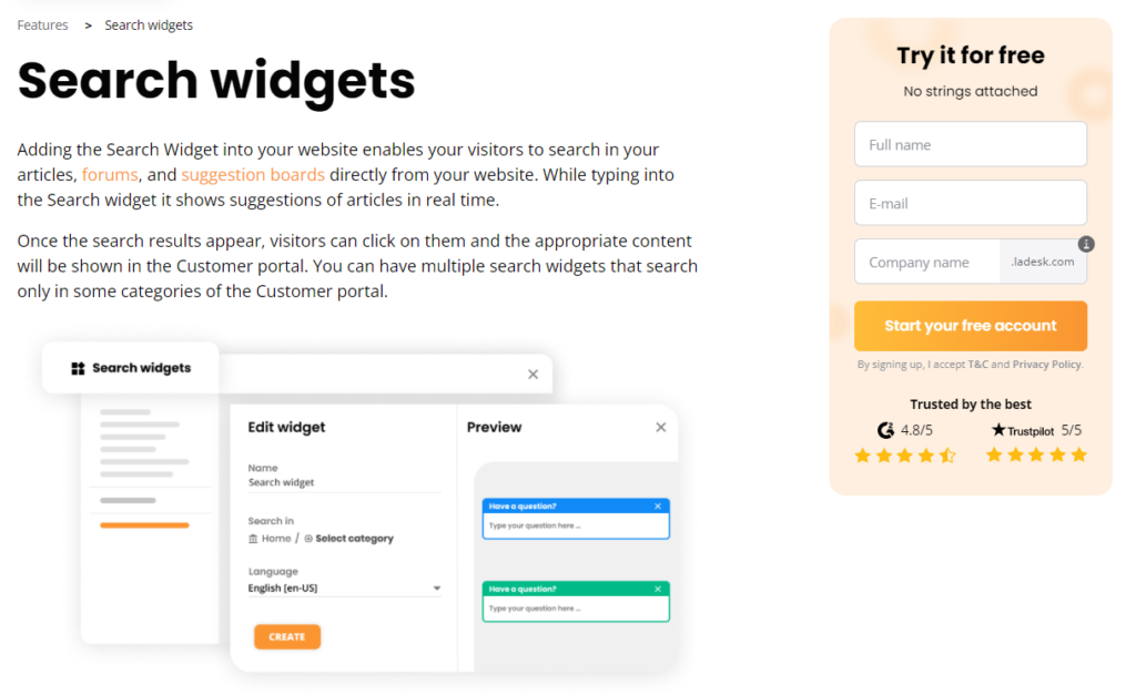 Opt-in-Formulare für CTA in der Seitenleiste von LiveAgent