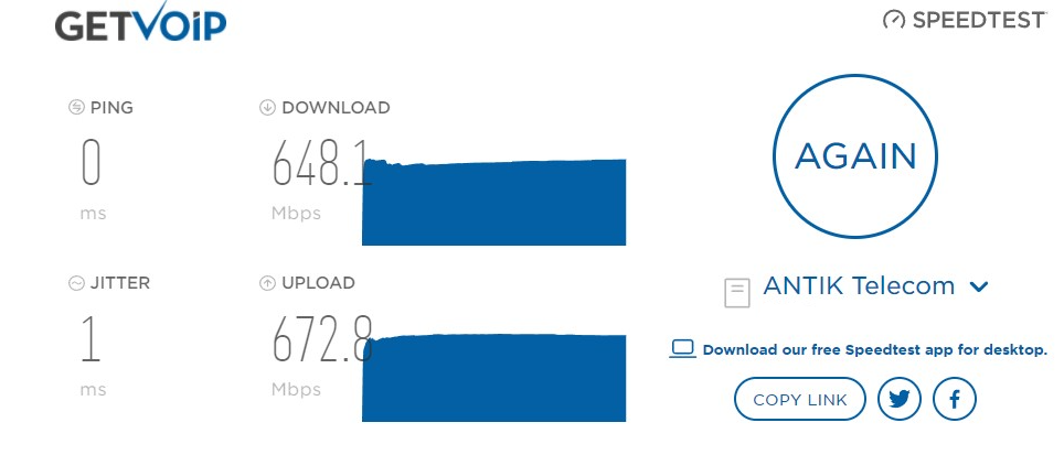 Download- und Upload-Geschwindigkeit