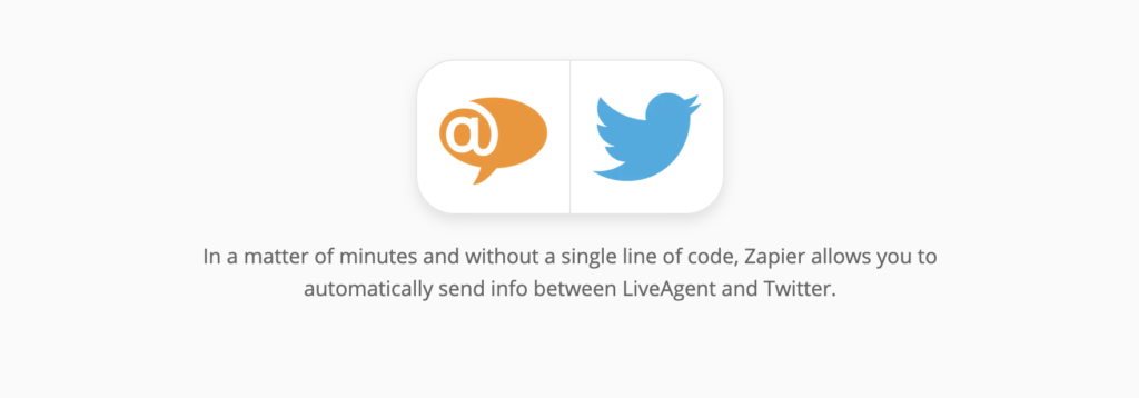 LiveAgent- und Twitter-Integrationsseite auf Zapier