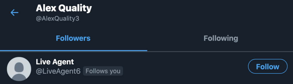Ein Beispiel für einen Twitter-Follower